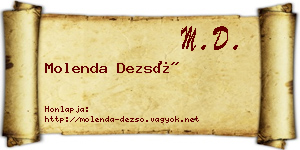 Molenda Dezső névjegykártya