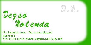 dezso molenda business card